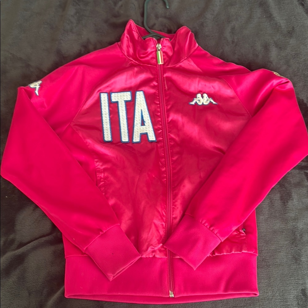 Kappa Red Track Jacket with ITA Logo